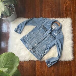 Hollister Distressed Jean Jacket Oversized XS